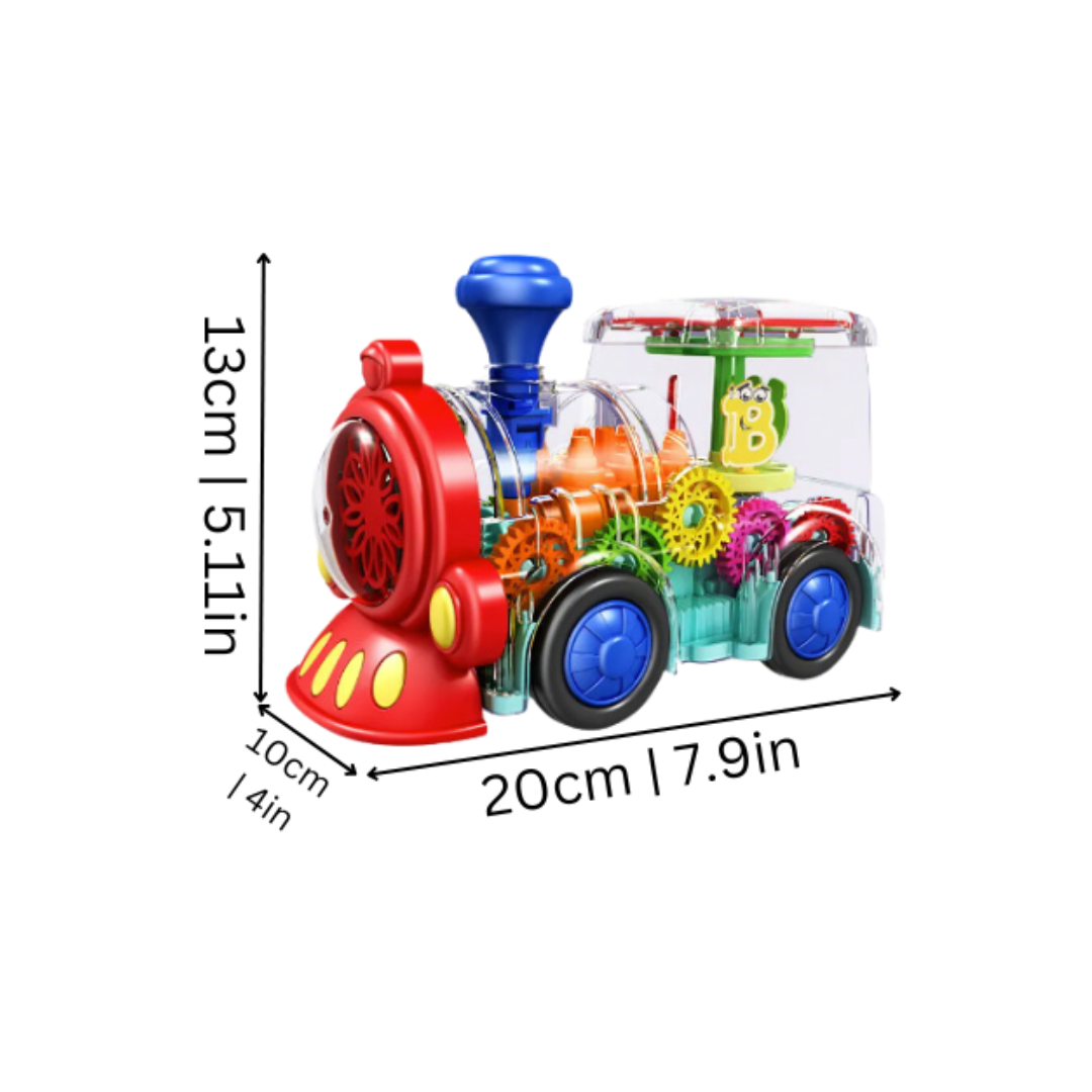 Educational vehicle toy for toddlers, featuring a friendly dinosaur and musical light-up elements.