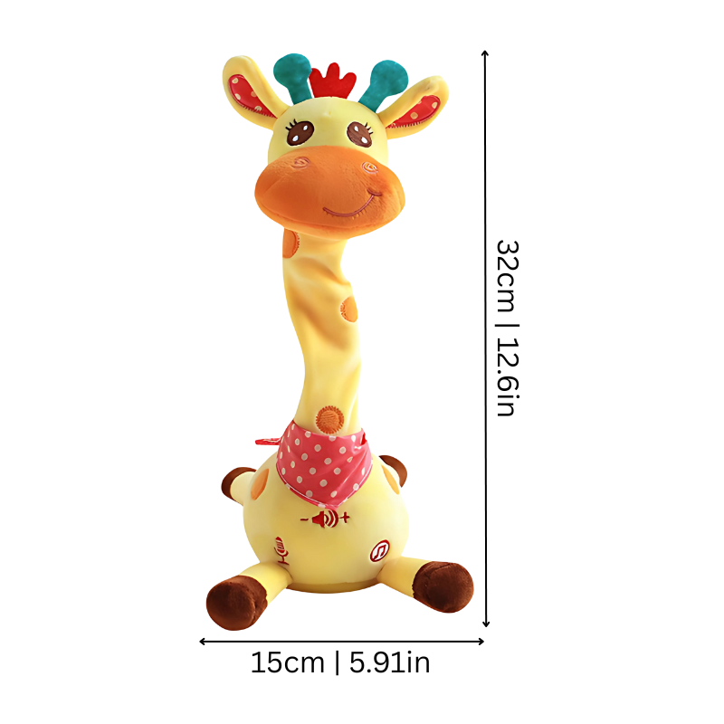 Dancing giraffe musical toy for babies, an educational and interactive screen-free gift with talking features