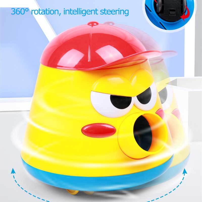 Brightly colored bell balls organized within the Launch & Collect activity toy