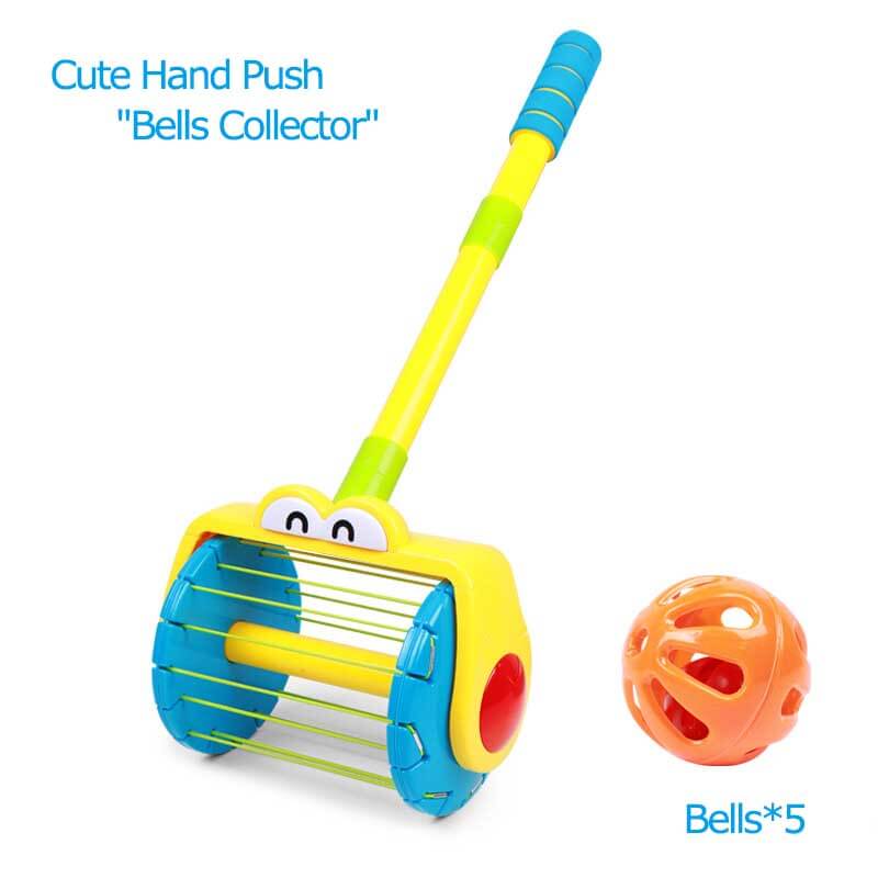 Happy child interacting with the Kids Musical Bell Ball Launch & Collect Toy, a fun birthday gift