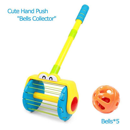 Happy child interacting with the Kids Musical Bell Ball Launch & Collect Toy, a fun birthday gift