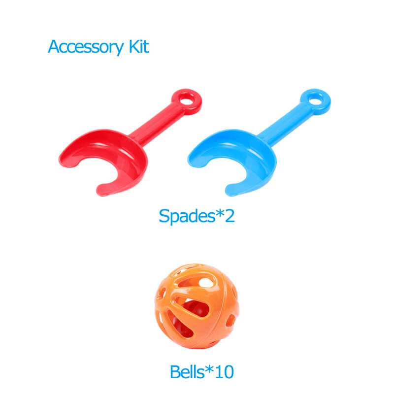 Detail of the launch mechanism on the Kids Musical Bell Ball Launch & Collect toy for motor skills