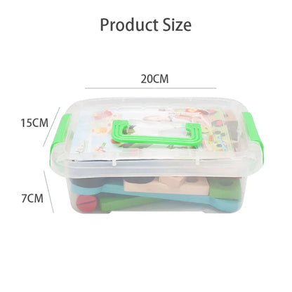 Full view of the Kids Wooden DIY Toolbox Play Set, an engaging educational toy for building and creative play