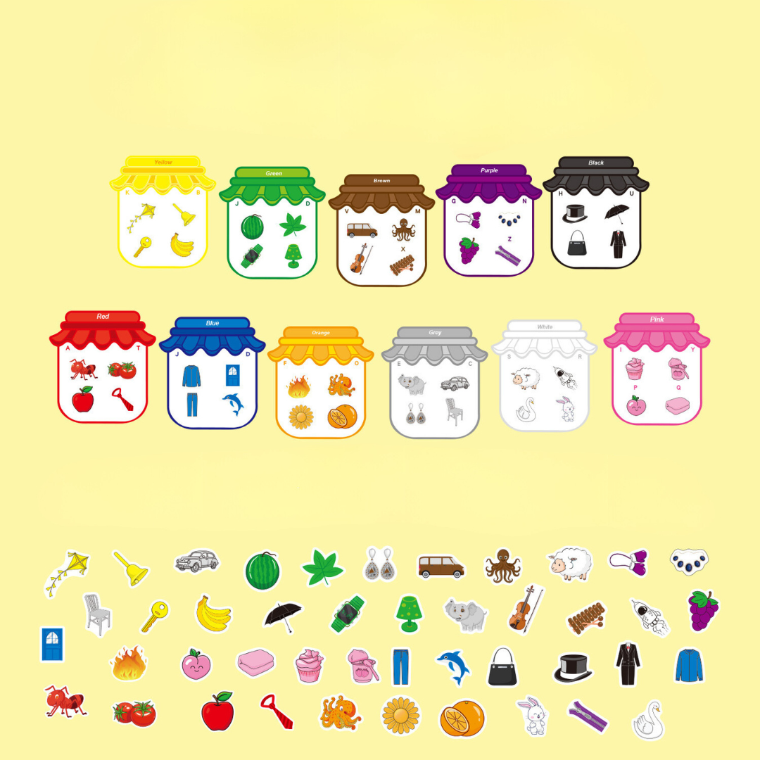 Educational magnetic color & shape toy for early development, teaching toddlers recognition skills.