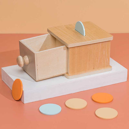 Montessori educational activity box, a durable wooden toy for toddler developmental activities
