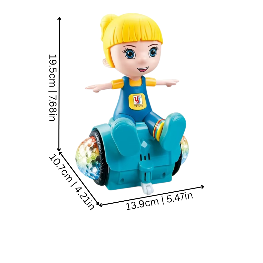 Unisex musical rotating stunt car for toddlers, an educational light-up toy that enhances kids' play & motor skills