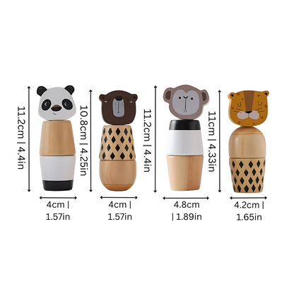 Close-up of a colorful wooden screw toy for toddlers, enhancing early learning and hand-eye coordination.