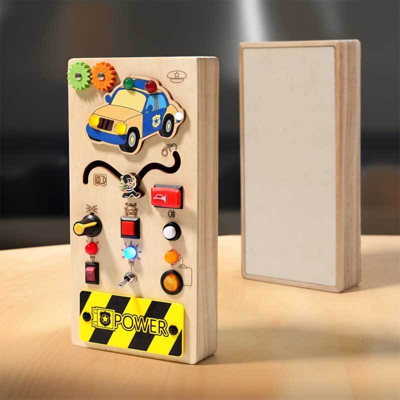 Gift for kids: Wooden sensory switch board promoting cognitive development and play