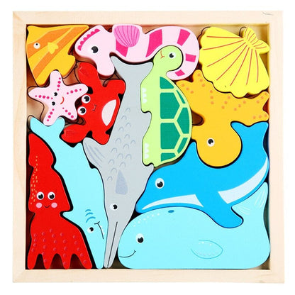Wooden shape matching puzzle, a classic educational toy designed for toddler's child development & fun.