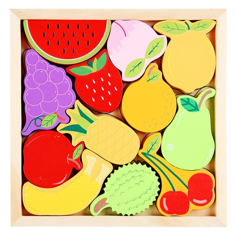 Educational wooden shape puzzle for toddlers, a fun way to learn shapes & improve problem-solving skills.