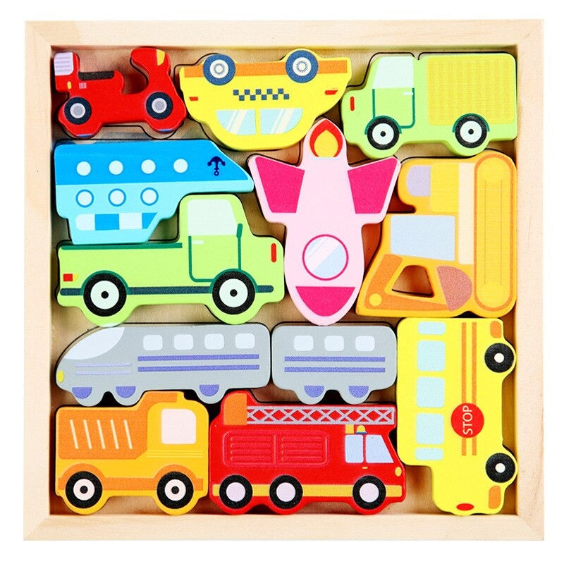 Durable wooden shape puzzle, perfect educational toy for introducing basic shapes to young children.