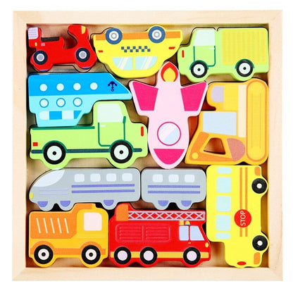 Durable wooden shape puzzle, perfect educational toy for introducing basic shapes to young children.