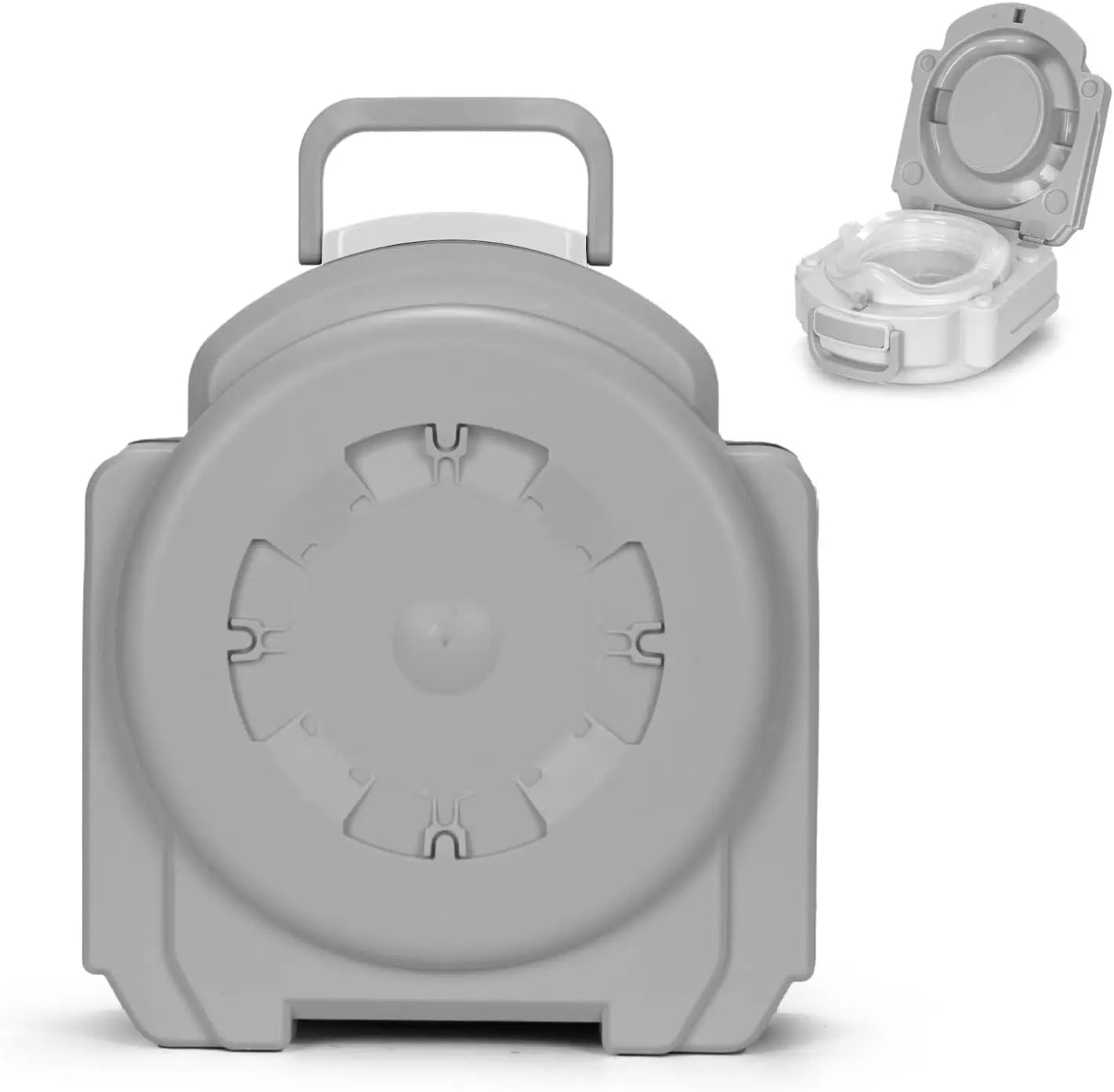 Portable potty training seat for toddlers, spill-proof travel toilet in a park