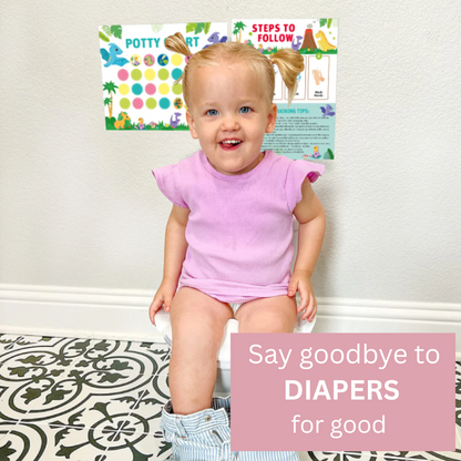 Potty training chart for kids with a sheet of reward stickers, promoting early learning.