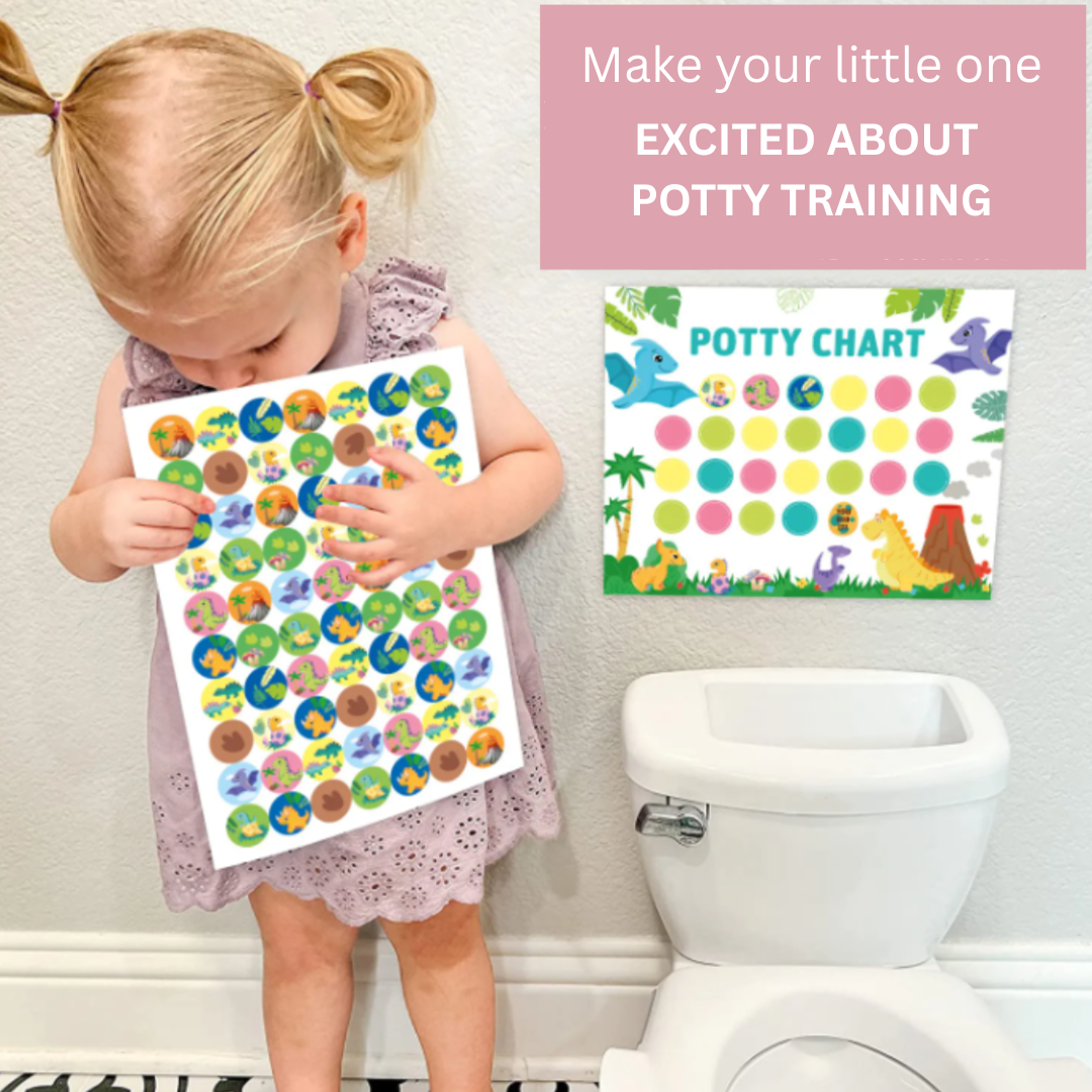 Baby and toddler development aid: a potty training chart with vibrant, reusable stickers.