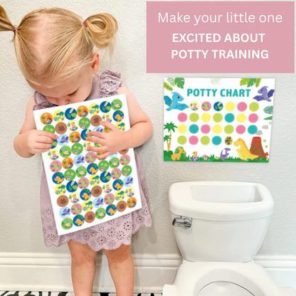 Baby and toddler development aid: a potty training chart with vibrant, reusable stickers.