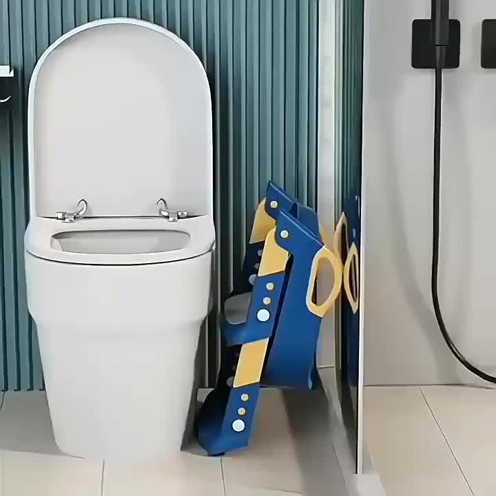 Potty training solution: adjustable toilet seat with step stool and anti-slip feet for toddlers
