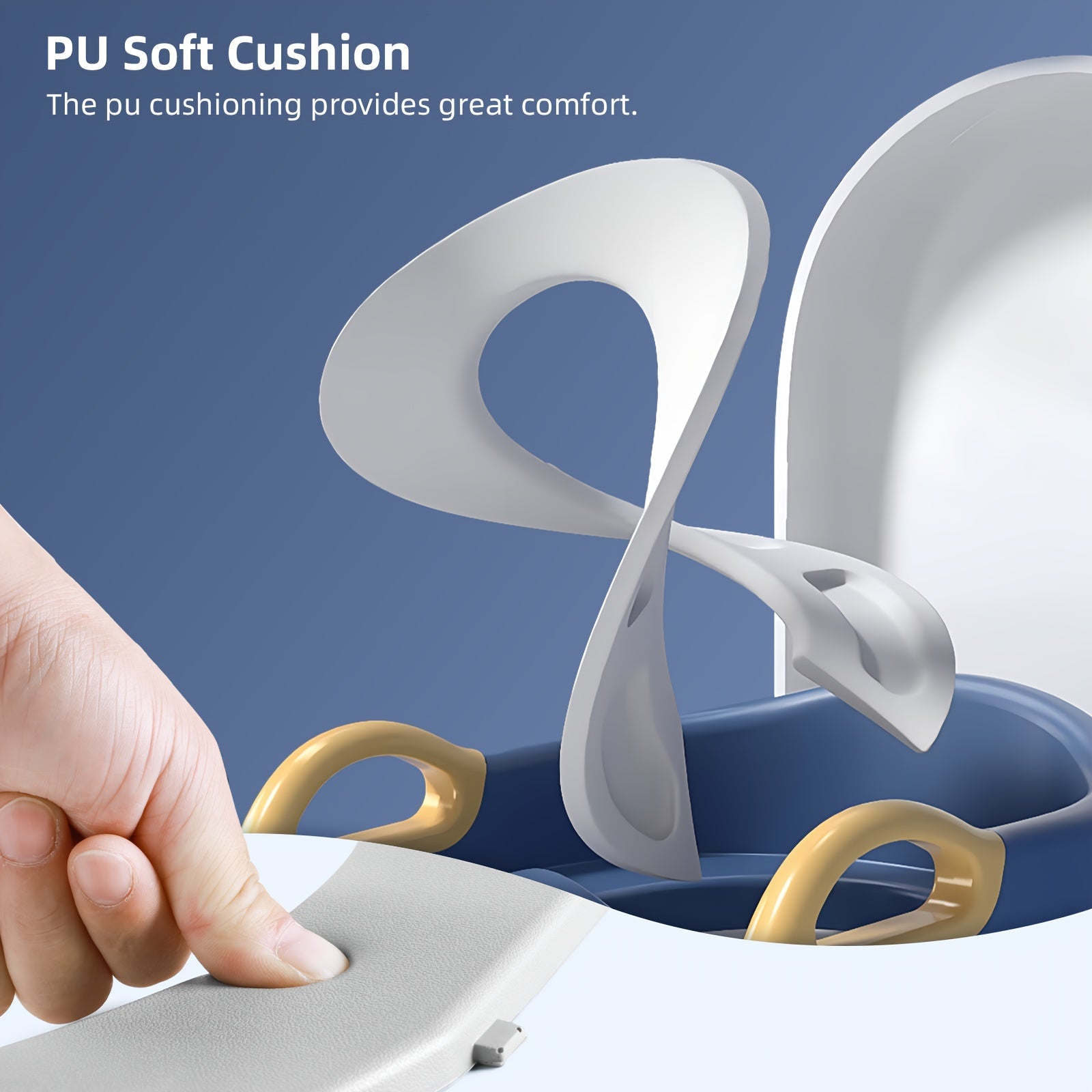 Foldable and adjustable potty training seat with step stool for small bathrooms, space-saving design