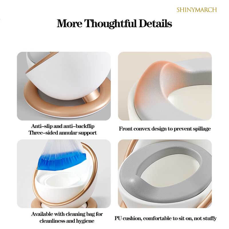 Hygienic child friendly potty training toilet seat with non-slip grips for baby care.