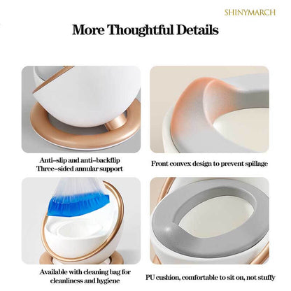 Hygienic child friendly potty training toilet seat with non-slip grips for baby care.