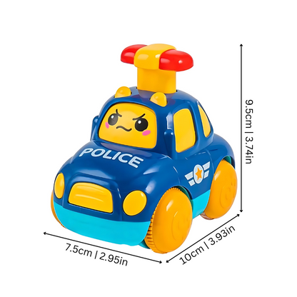 Six-pack of push-and-go vehicle toys for toddlers, enhancing developmental play and motor skills.