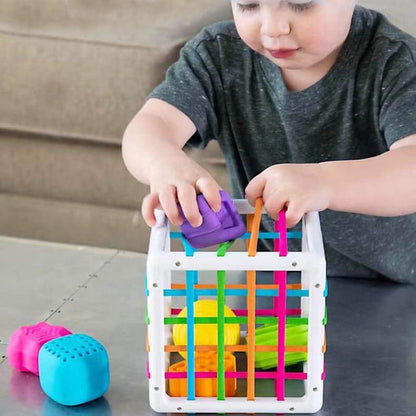 Toddler Rainbow Sensory Shape Sorter for early development and fine motor skills. Educational toy.