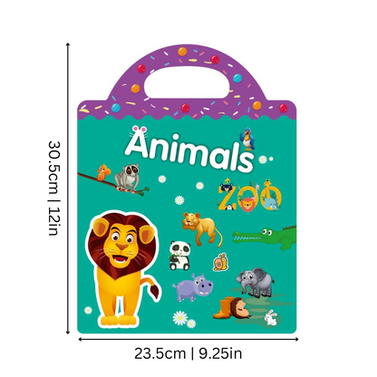 Children's educational sticker book featuring colorful reusable stickers for portable fun.