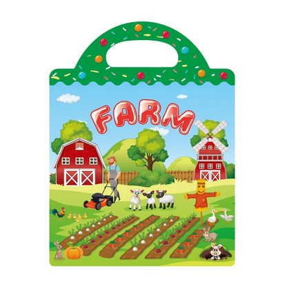 Vibrant reusable sticker book, a great toddler toy for travel and quiet play.