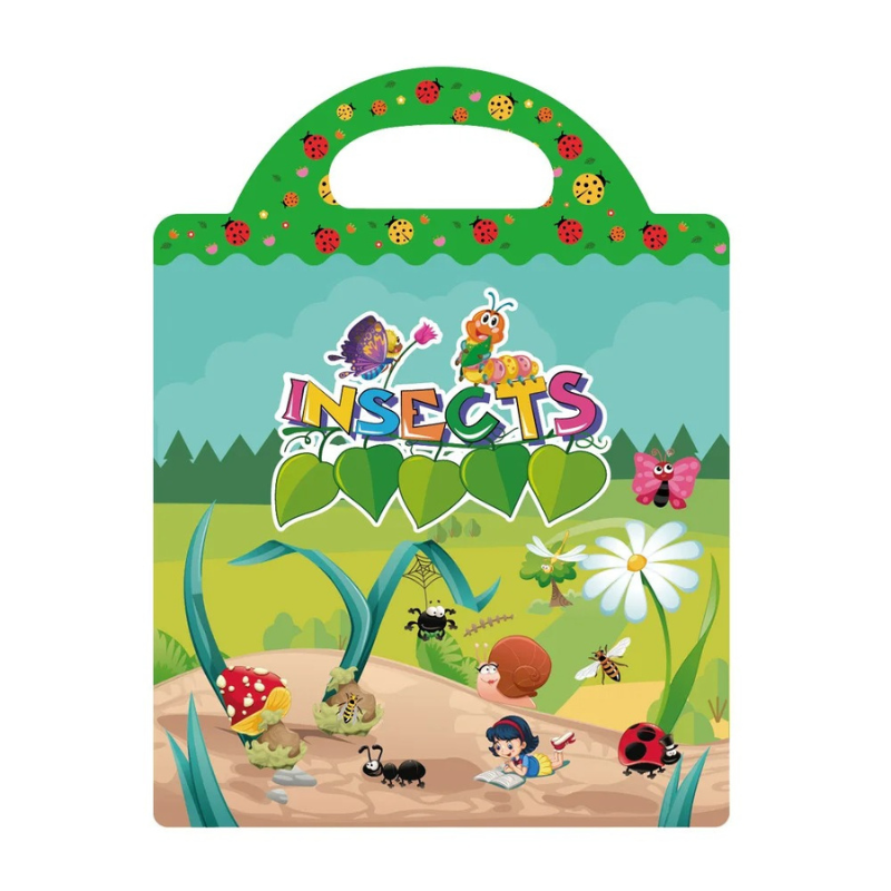 Children's sticker book for vocabulary building, showing everyday objects and animals.