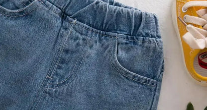 Kids denim ripped jeans, ideal for active toddlers, boys and girls clothing