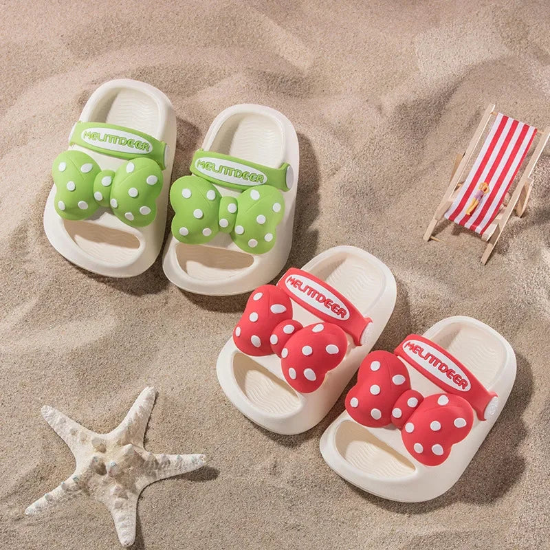 Toddler's polka dot pool shoes, light blue EVA 2
