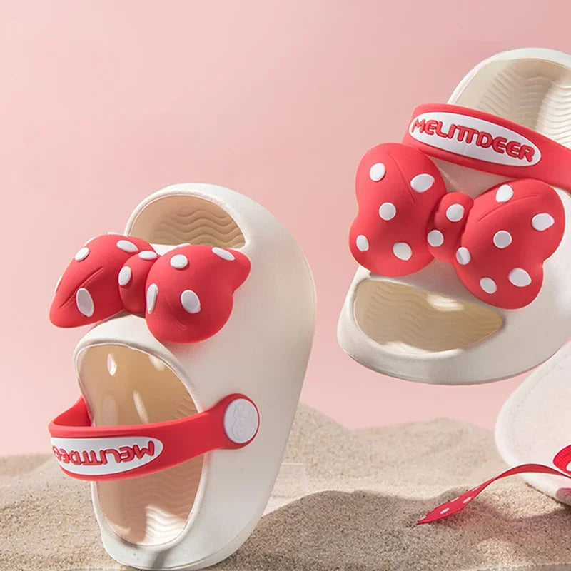 Kids' summer sandals, anti-slip sole, pink polka dots 3