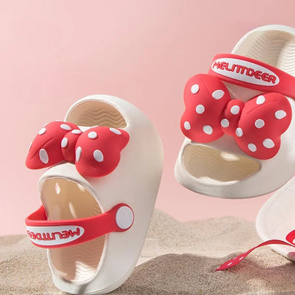 Kids' summer sandals, anti-slip sole, pink polka dots 3