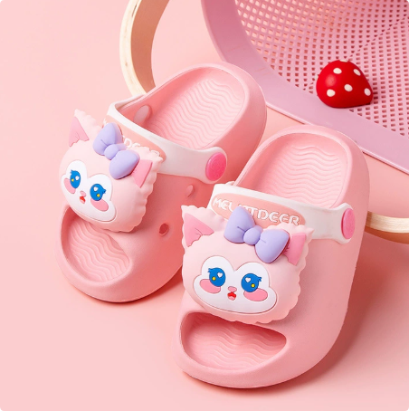 Toddler's pool shoes with white polka dots, blue EVA 8