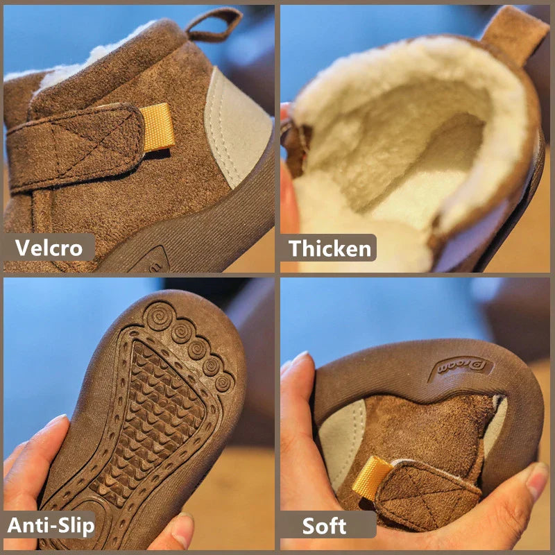 Cozy, anti-slip toddler boots for winter, ensuring warmth and stability