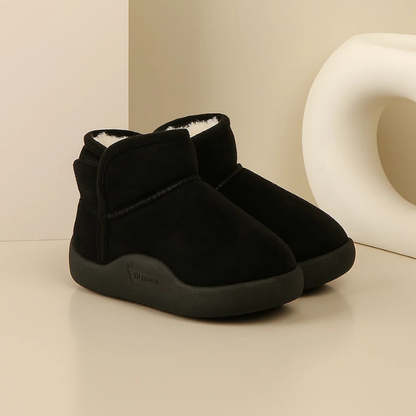 Kids' fashionable suede winter boots with robust anti-slip traction