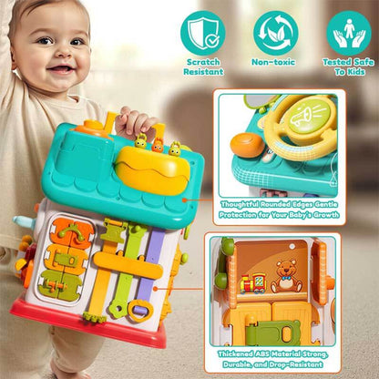 Interactive toddler activity house, fostering early learning skills