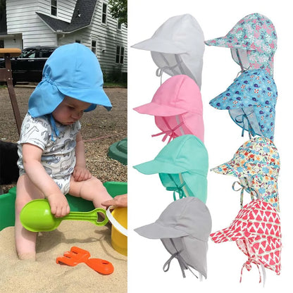 Toddler's quick-dry UV protection bucket hat, light blue, for summer outdoor wear