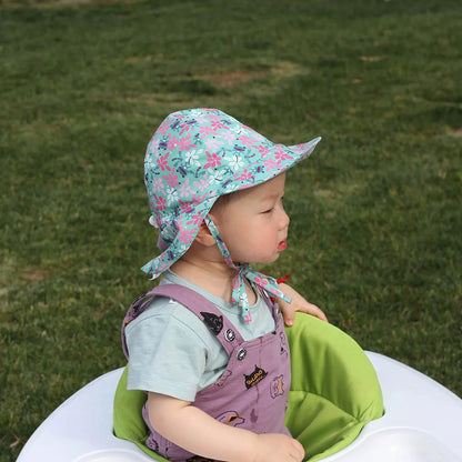 Detailed stitching on a kids' quick-dry UV protection bucket hat, highlighting durability