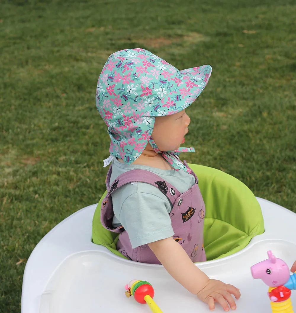 Baby's quick-dry UV protection bucket hat in a soft pastel purple, gentle on skin