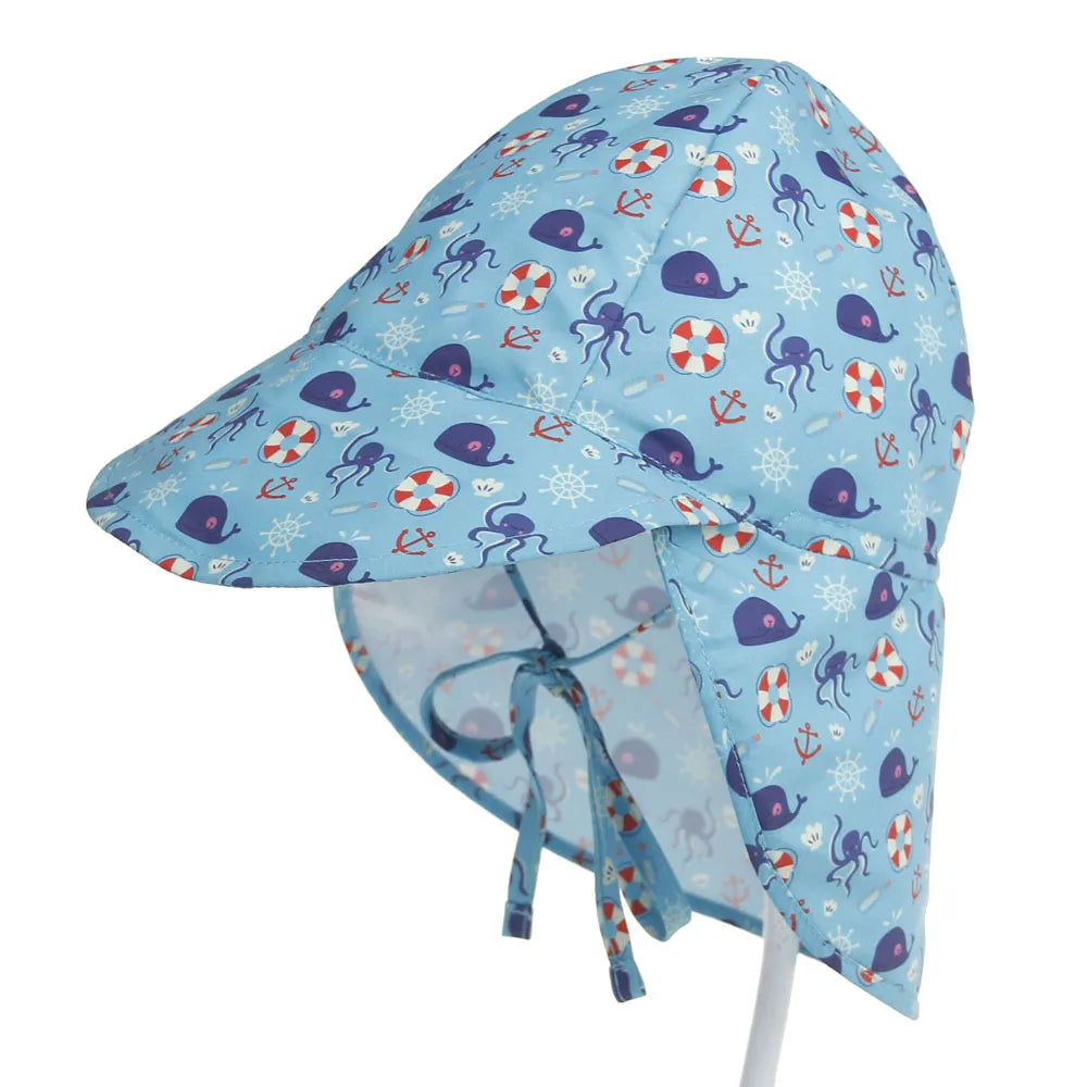 Side view of a child wearing a quick-dry UV protection bucket hat, offering sun coverage