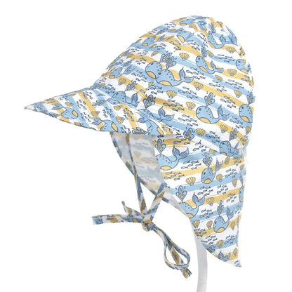 Back view of a baby's UV protection quick-dry bucket hat, showing adjustable drawstring