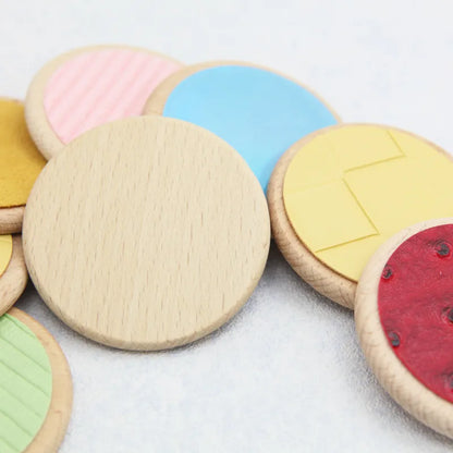 Toddler learning toy: sensory matching game with various textures for baby activity and early development