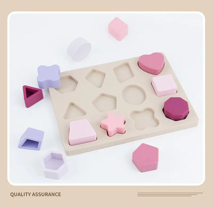High-quality silicone geometric shape sorter, durable and safe for baby toys