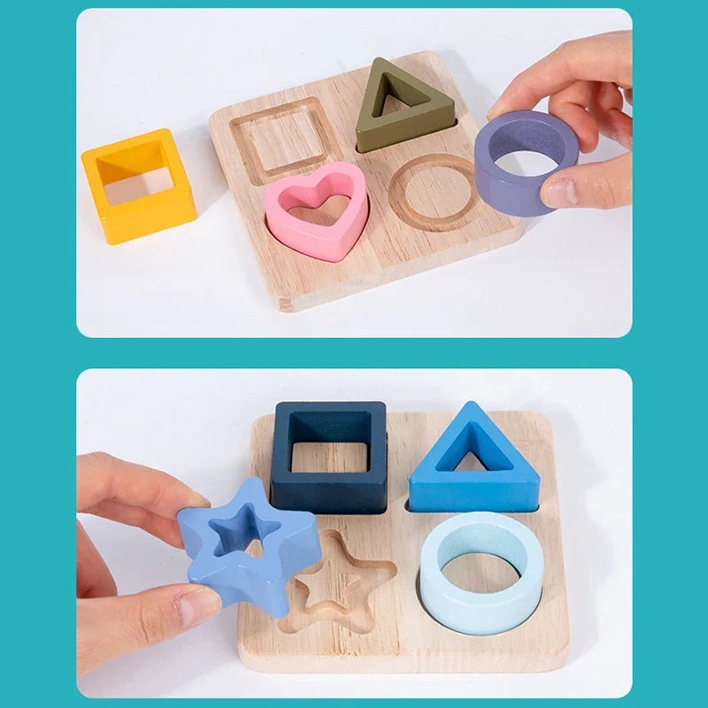 Educational baby toy: Geometric shape sorter made of soft silicone for safe toddler learning