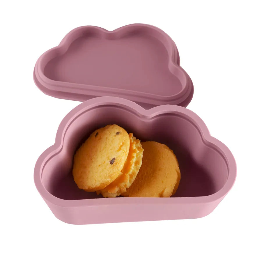 Portable silicone snack cup with secure cartoon lid, perfect for on-the-go toddler feeding
