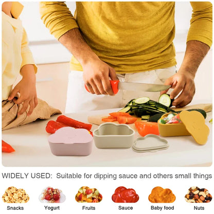 Top-down view of toddler silicone spill-proof snack cup showing soft silicone flaps