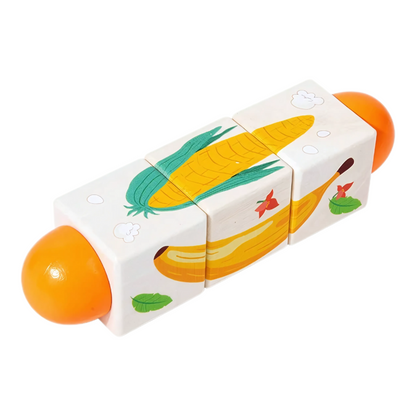 Vibrant spinning matching game for toddlers, a wooden toy for sensory play and cognitive development.