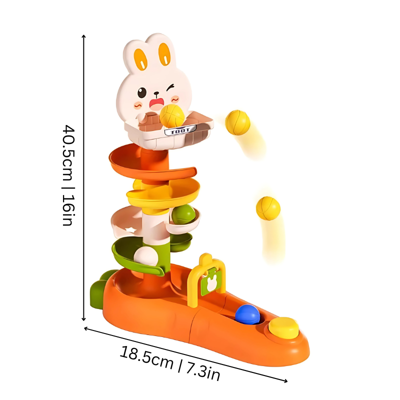 Baby educational toy: Interactive spinning ball drop tower, promoting development & preschool learning.