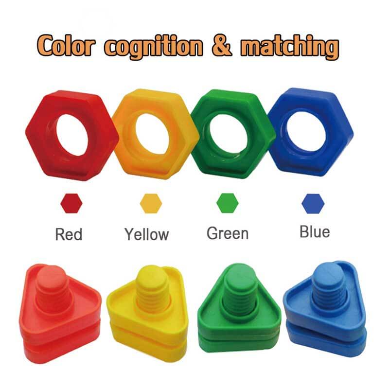 Montessori-inspired Jumbo Nuts and Bolts set, ideal for toddler fine motor development
